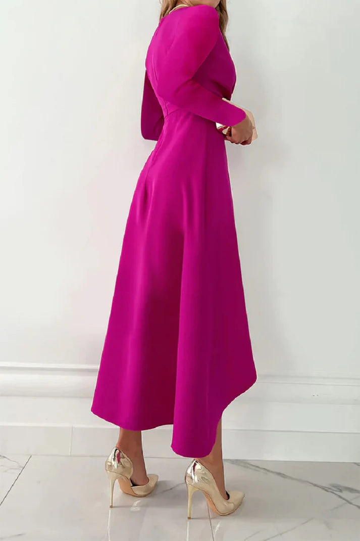 Cereza | Vestido Plisado Monocromático Para Ocasiones Especiales