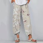 Pantalones casuales holgados con estampado floral