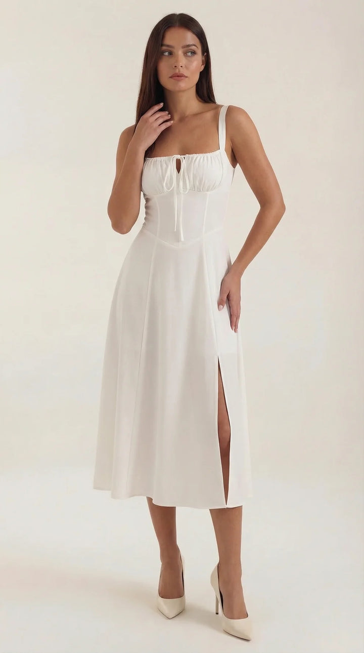 Jade | Vestido Midi Floral Elegante En Línea A