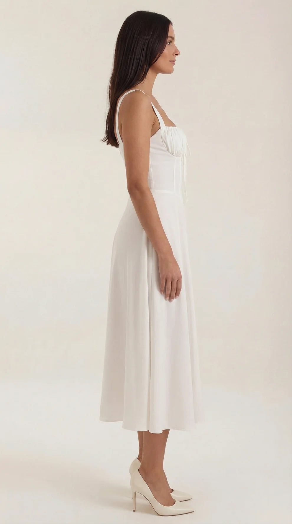 Jade | Vestido Midi Floral Elegante En Línea A