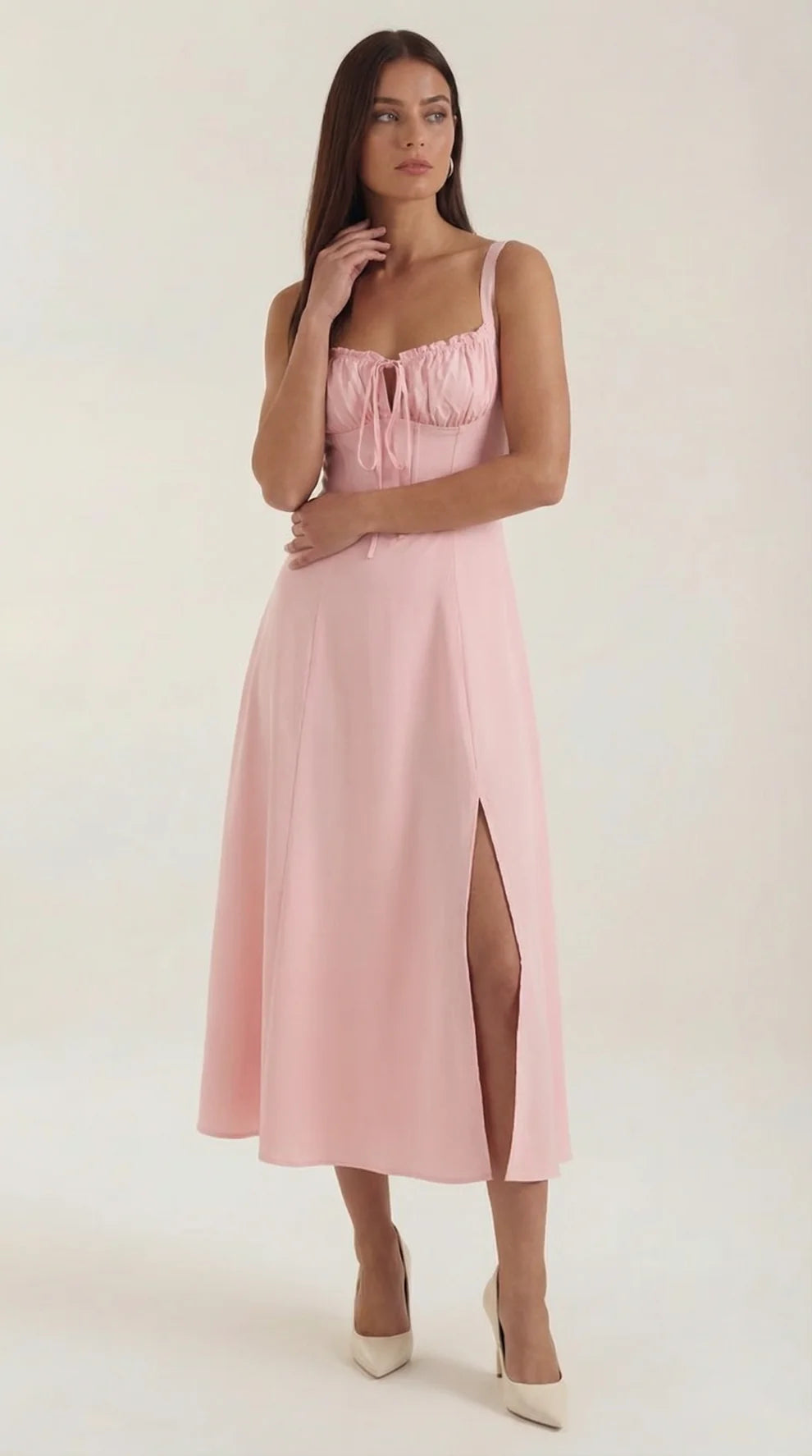 Jade | Vestido Midi Floral Elegante En Línea A