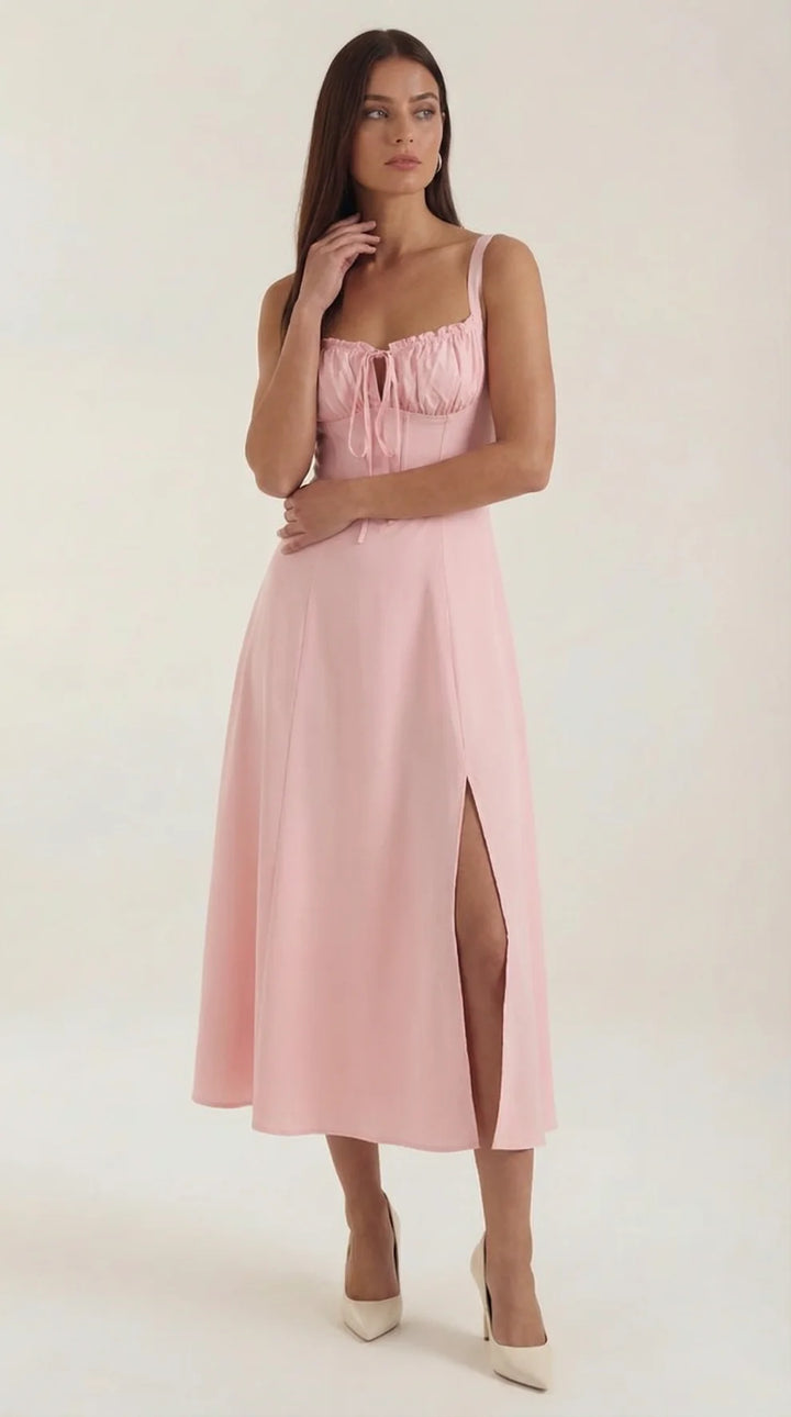 Jade | Vestido Midi Floral Elegante En Línea A
