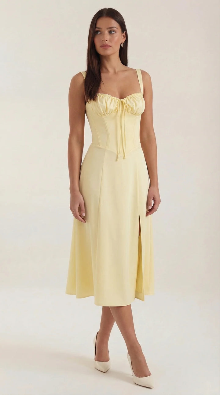 Jade | Vestido Midi Floral Elegante En Línea A