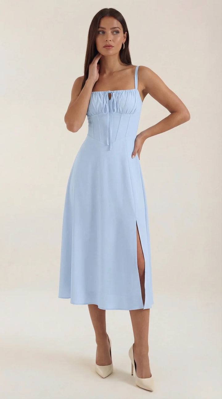 Jade | Vestido Midi Floral Elegante En Línea A