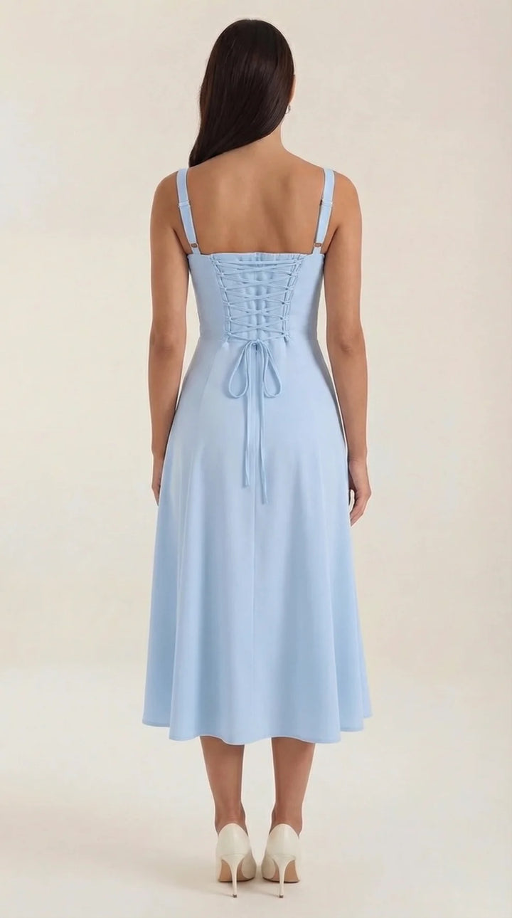 Jade | Vestido Midi Floral Elegante En Línea A