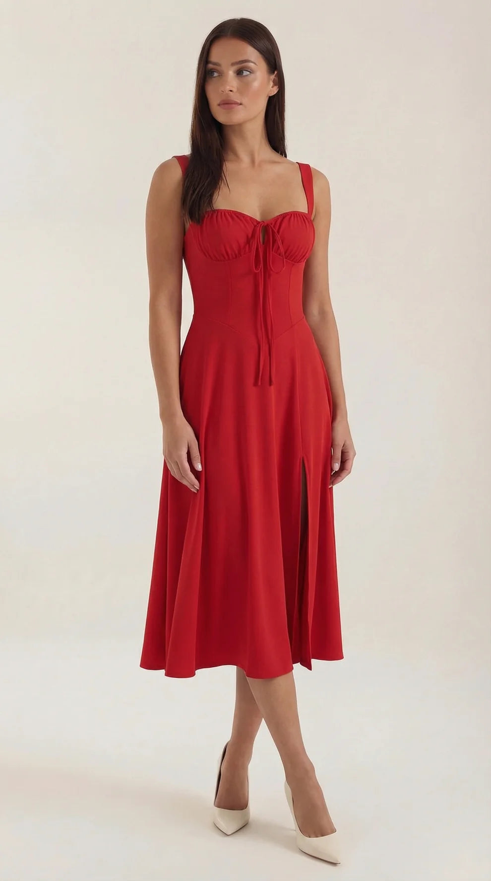 Jade | Vestido Midi Floral Elegante En Línea A