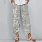 Pantalones casuales holgados con estampado floral