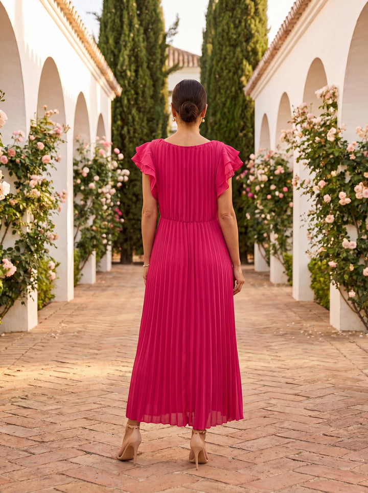 Vanessa - Elegant Pleated Midi Dress