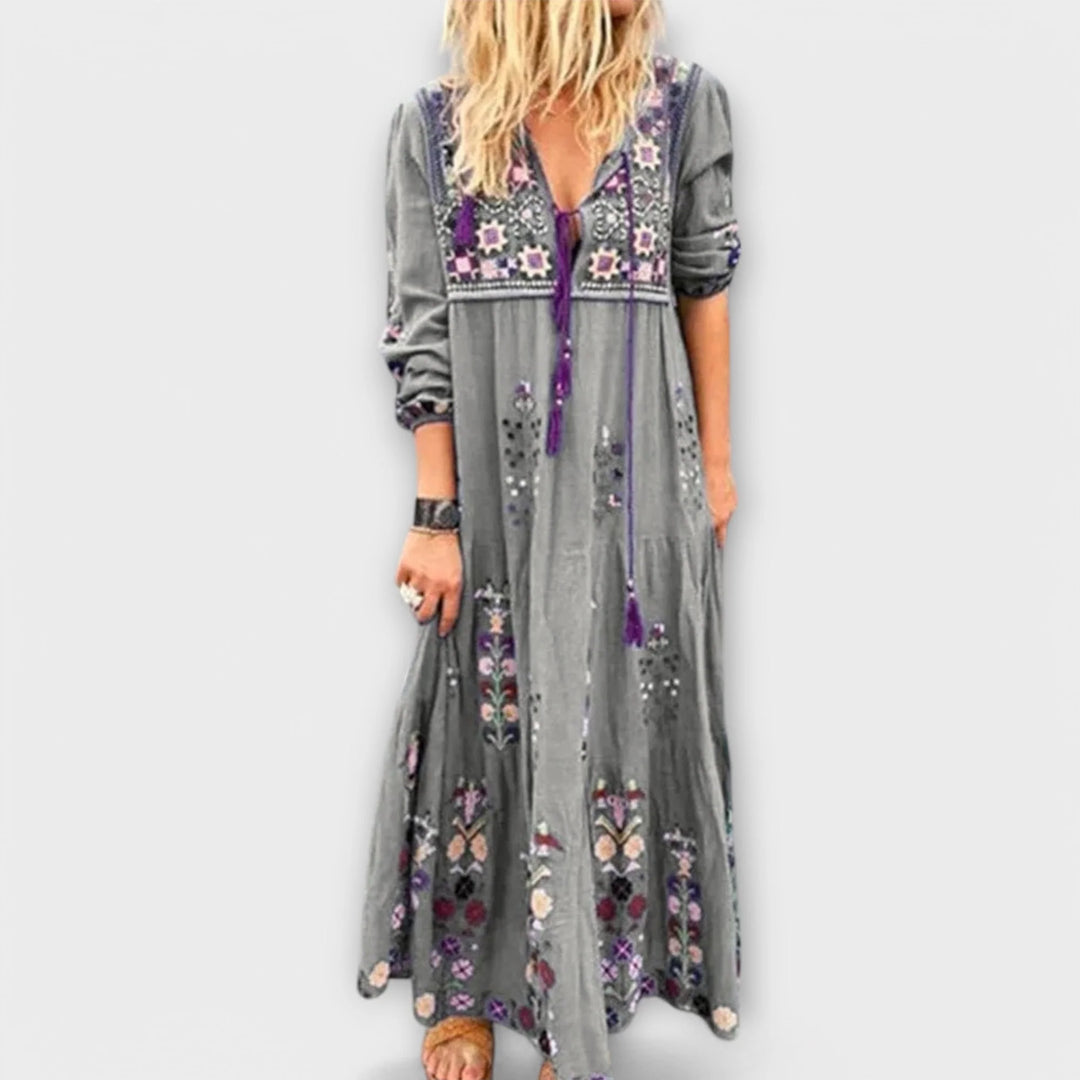 Vivi | Vestido Maxi Boho De Lino Casual