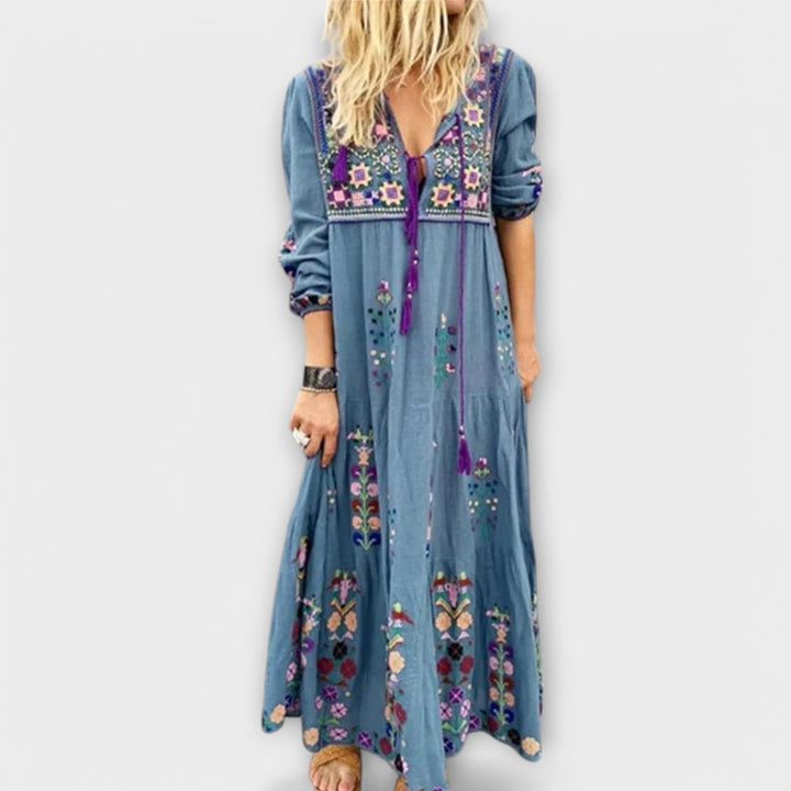 Vivi | Vestido Maxi Boho De Lino Casual