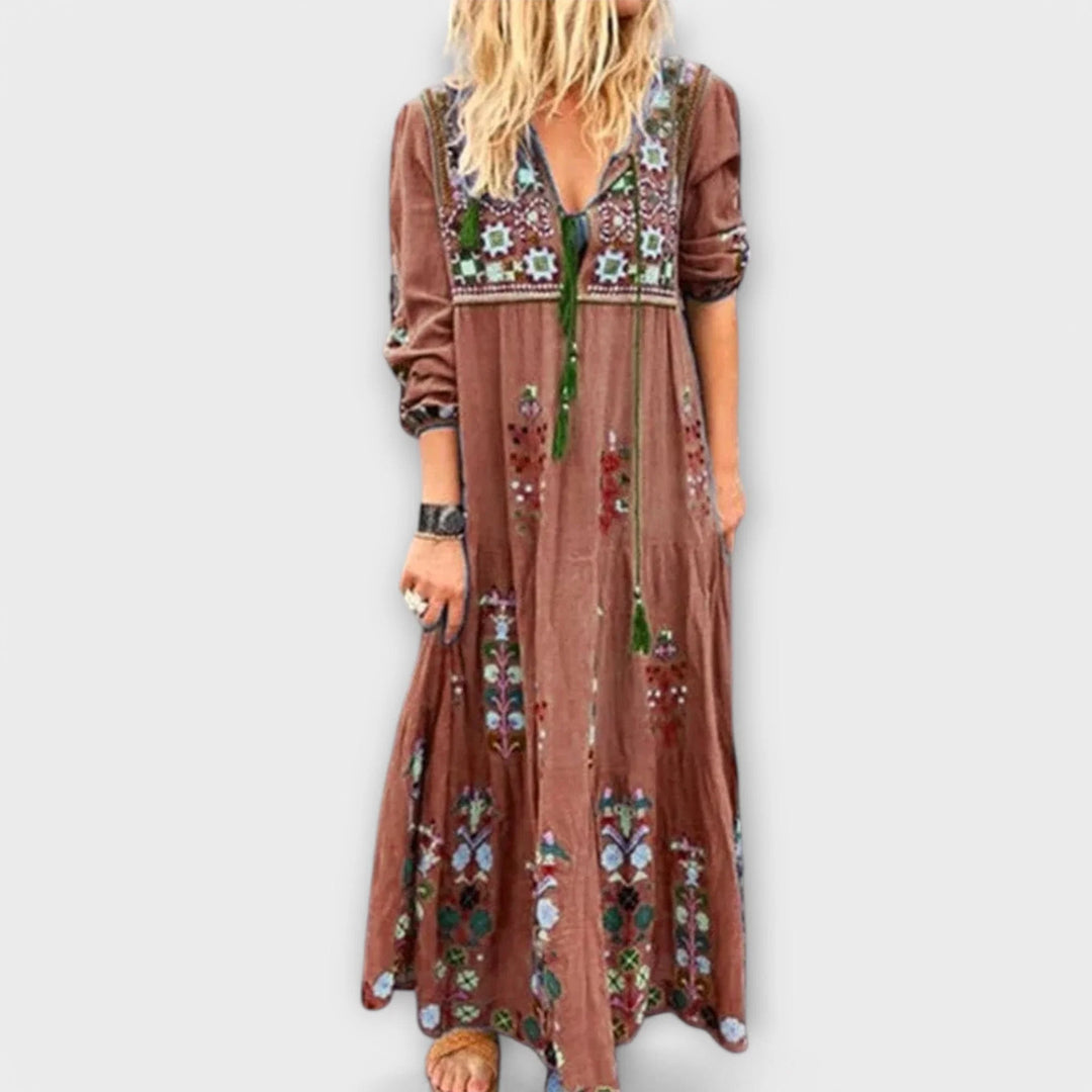 Vivi | Vestido Maxi Boho De Lino Casual