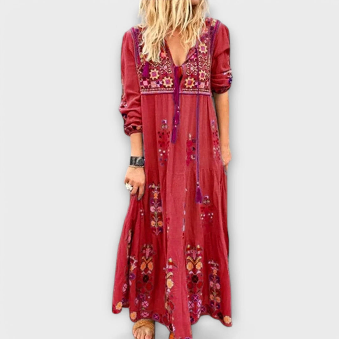 Vivi | Vestido Maxi Boho De Lino Casual