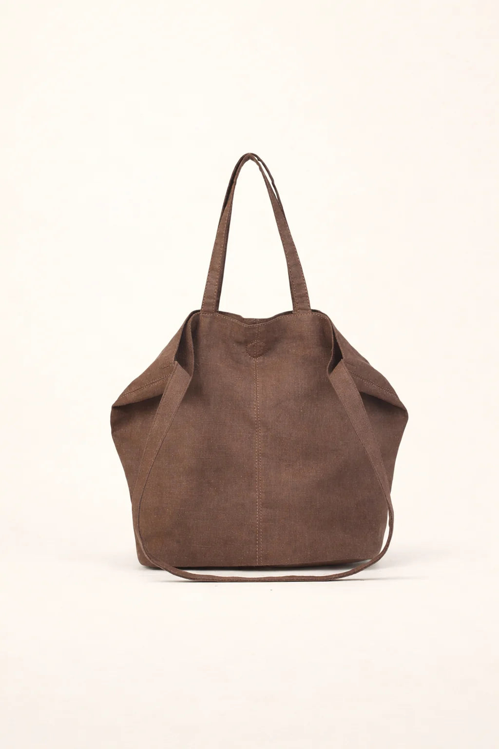 Bolso Tote Grande De Lona De Ramio Ligero Y Natural