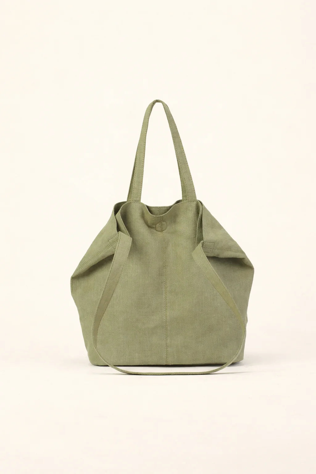 Bolso Tote Grande De Lona De Ramio Ligero Y Natural