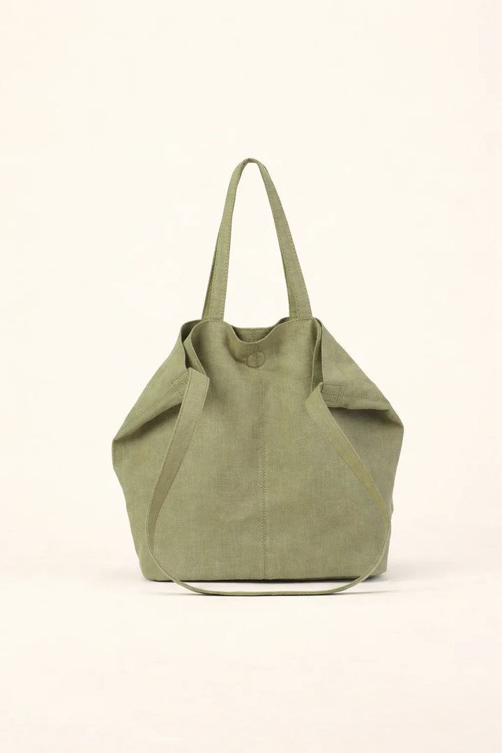 Bolso Tote Grande De Lona De Ramio Ligero Y Natural