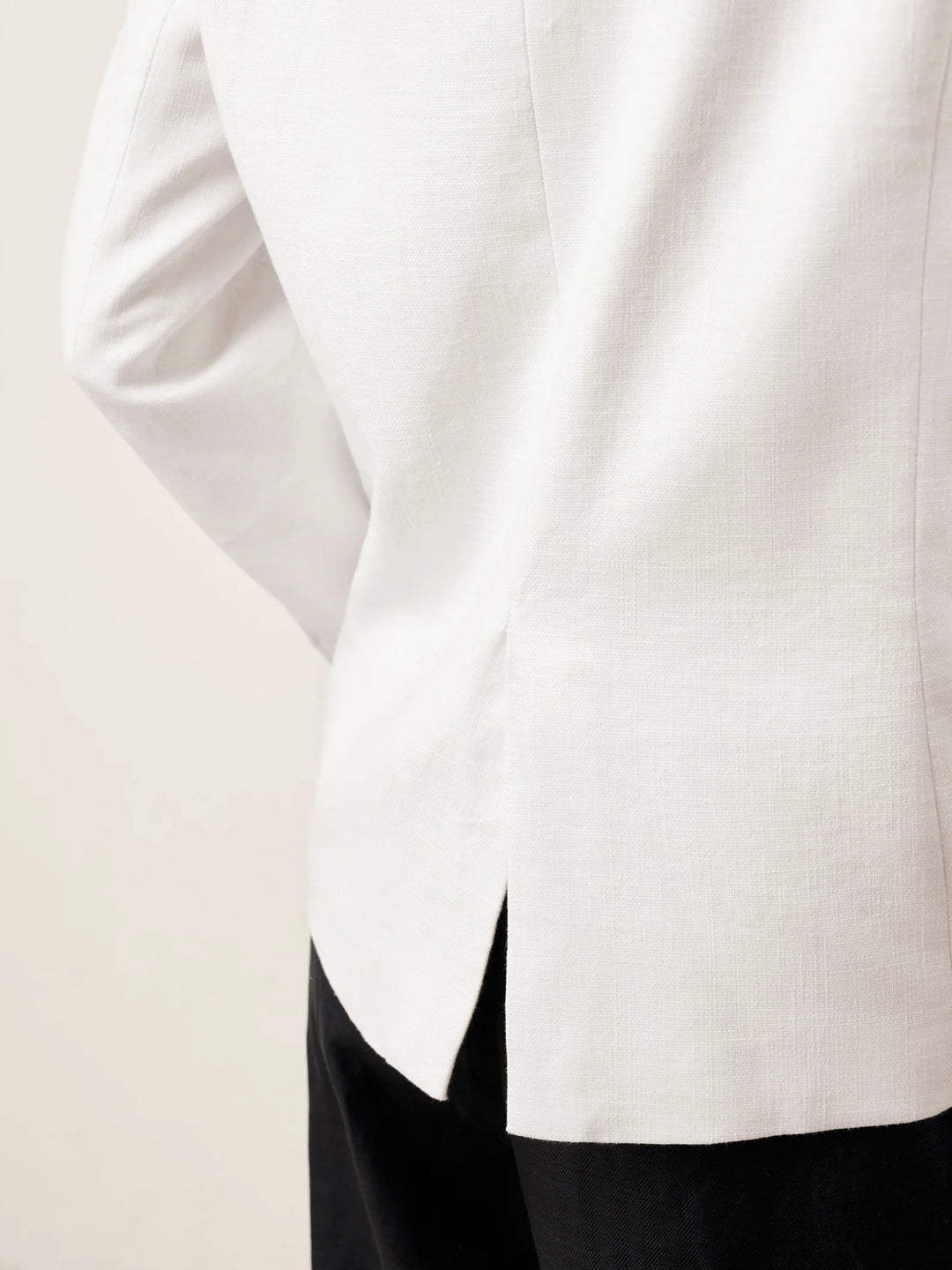 Iris - Peak Lapel Diagonal Wrap Linen Blazer