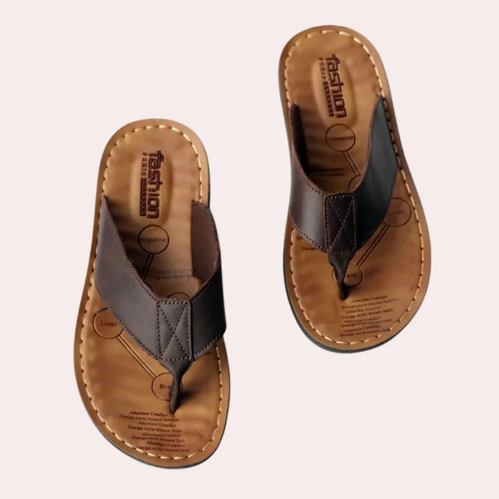 Men's Leather Thong Summer Flip-Flops