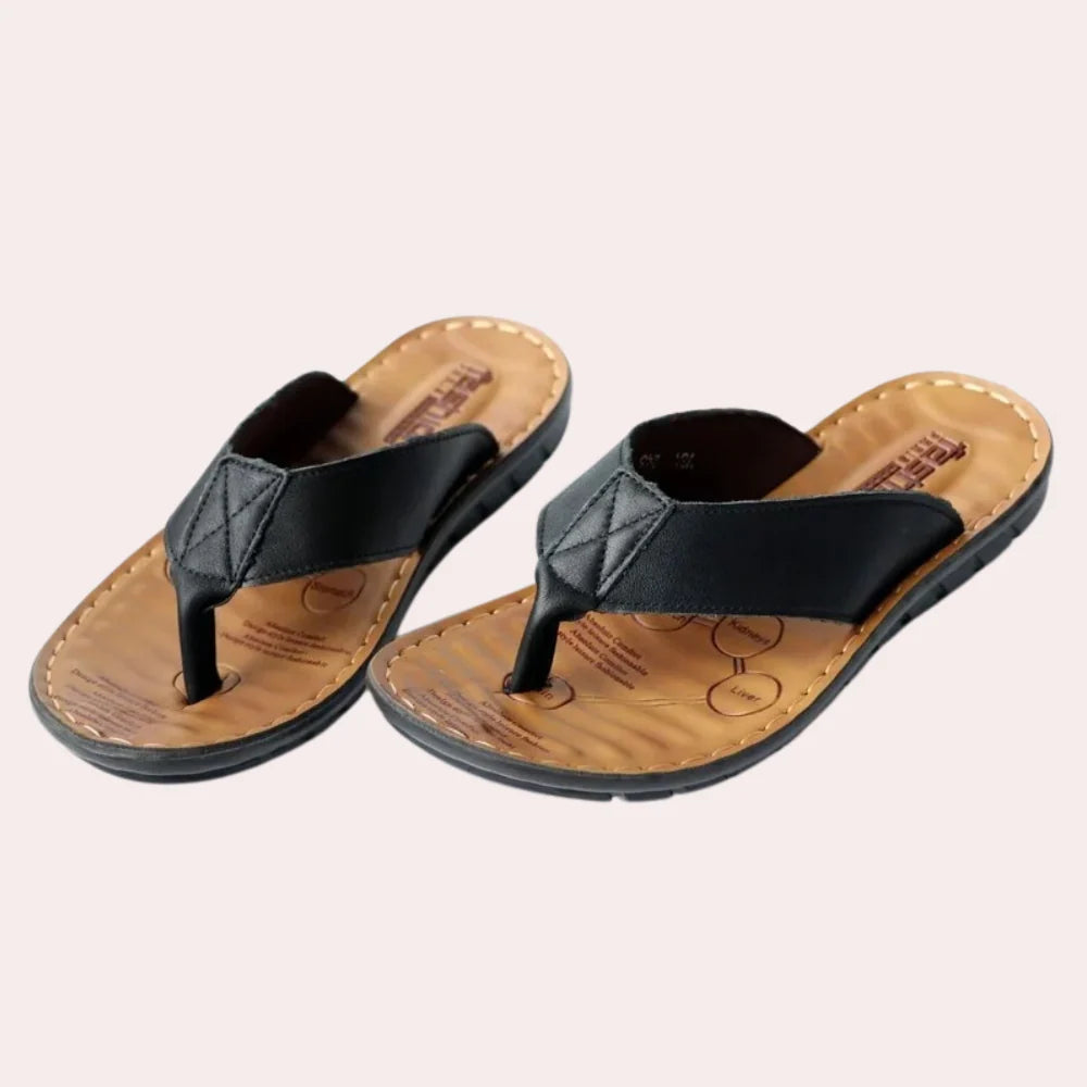 Men's Leather Thong Summer Flip-Flops