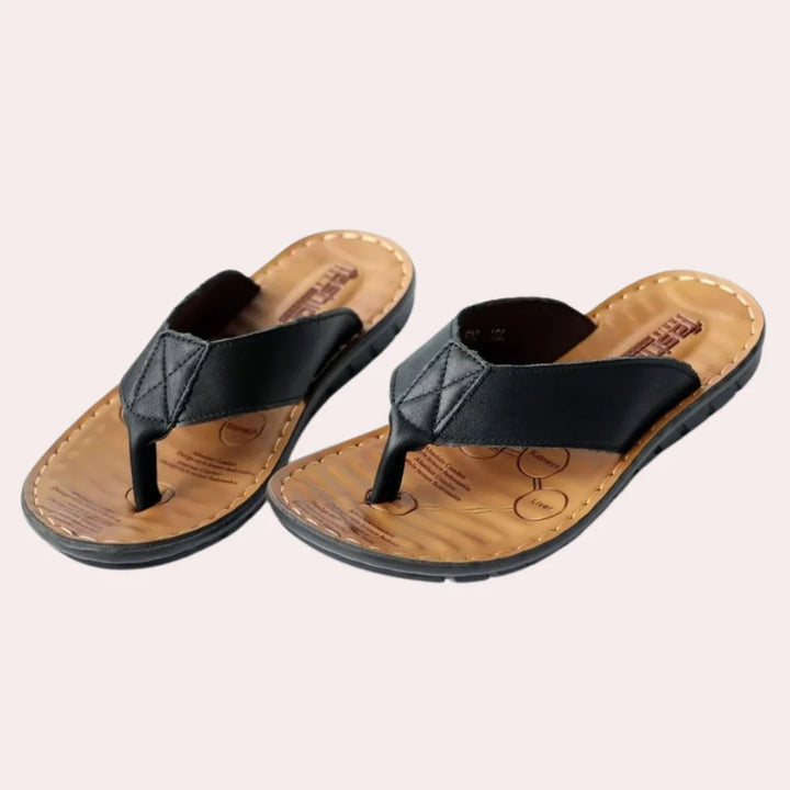 Men's Leather Thong Summer Flip-Flops