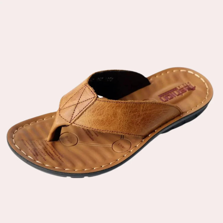 Men's Leather Thong Summer Flip-Flops