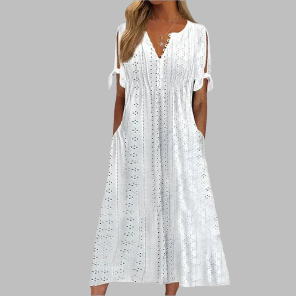 Vestido boho de verão feminino – leve e fluído para praia, férias e dia a dia