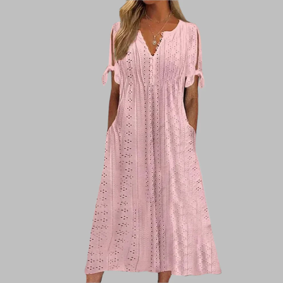 Vestido boho de verão feminino – leve e fluído para praia, férias e dia a dia