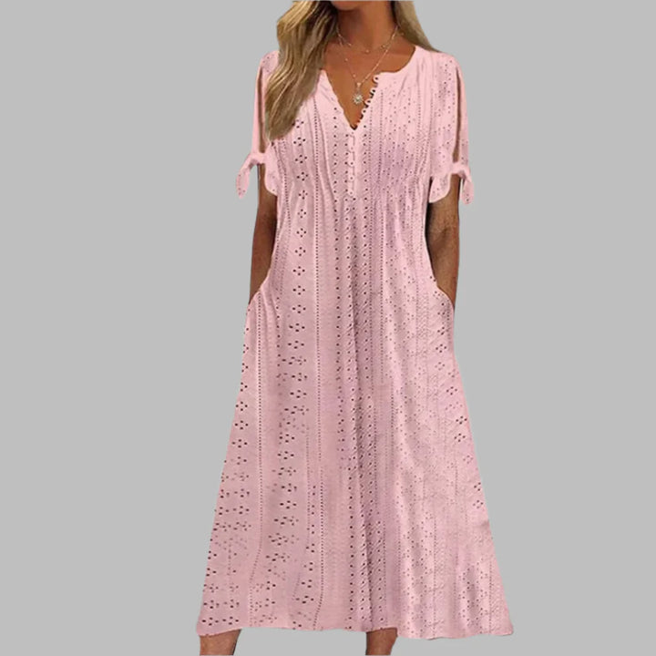 Vestido boho de verão feminino – leve e fluído para praia, férias e dia a dia