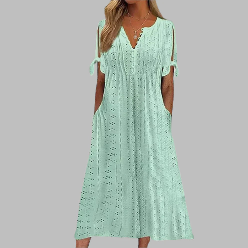 Vestido boho de verão feminino – leve e fluído para praia, férias e dia a dia