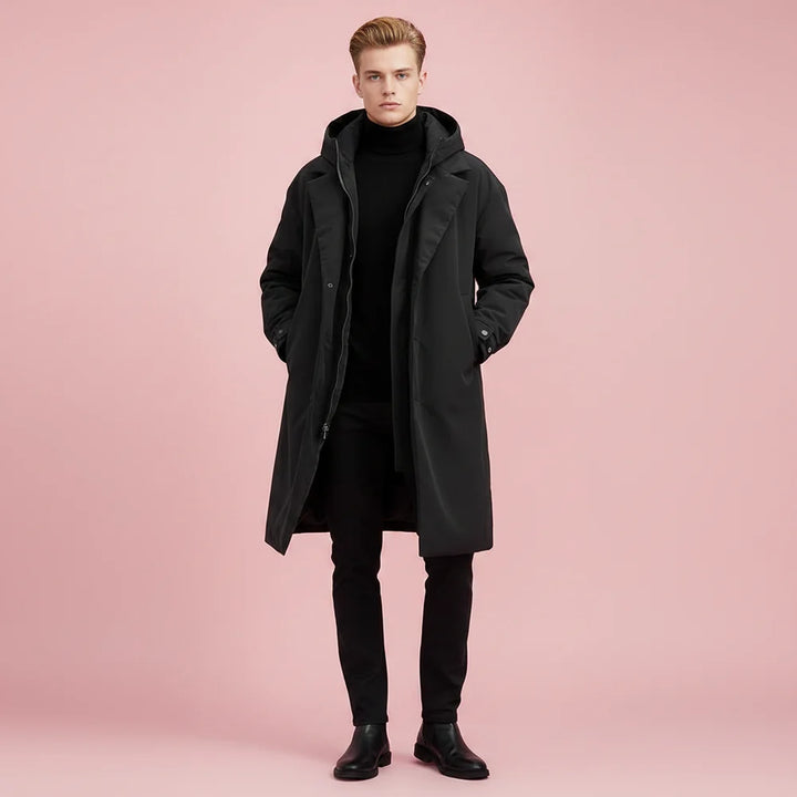 Sobretodo Impermeable Con Capucha Para Hombre – Capa Larga Para Ciudad Y Viajes
