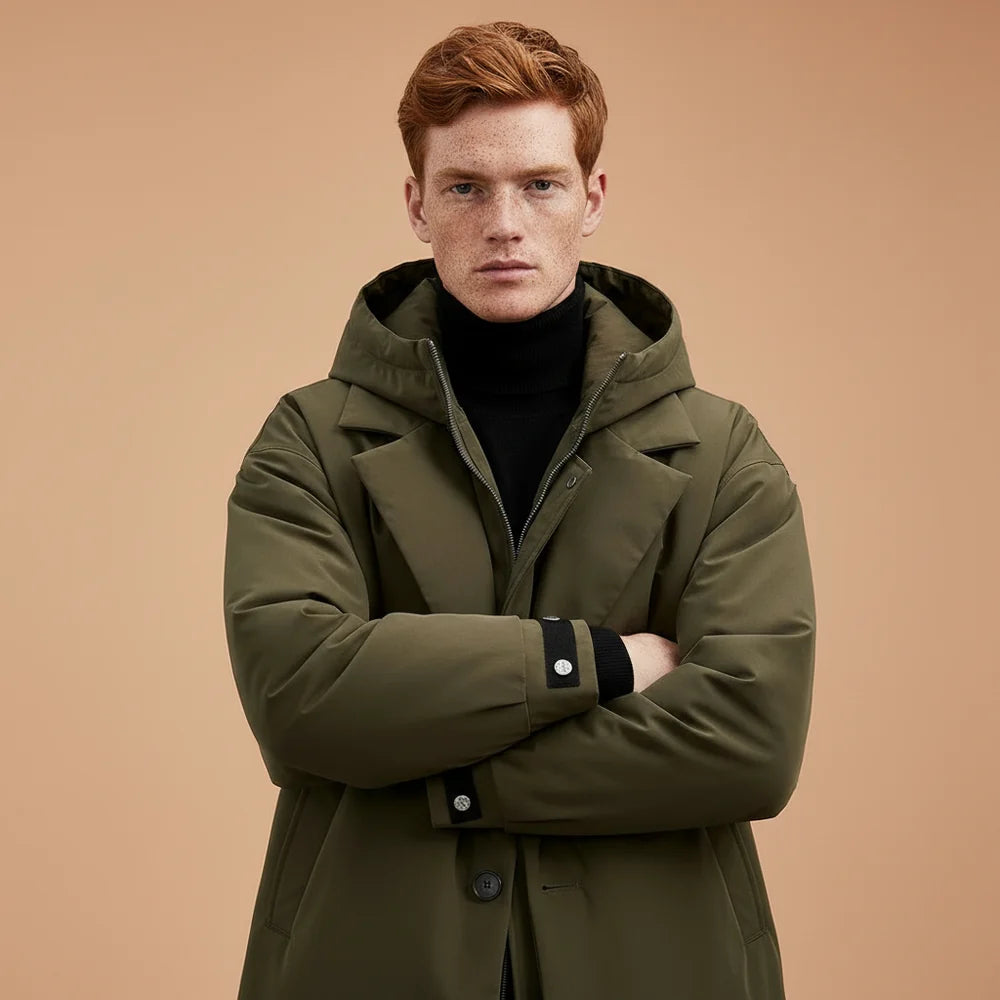 Sobretodo Impermeable Con Capucha Para Hombre – Capa Larga Para Ciudad Y Viajes