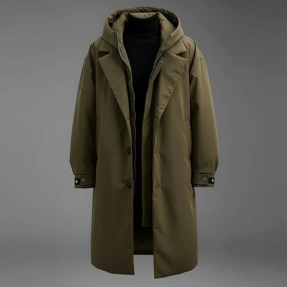 Sobretodo Impermeable Con Capucha Para Hombre – Capa Larga Para Ciudad Y Viajes