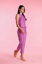Pantalón De Vestir Shantung Tiro Alto Mujer