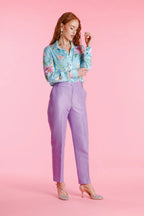 Pantalón De Vestir Shantung Tiro Alto Mujer