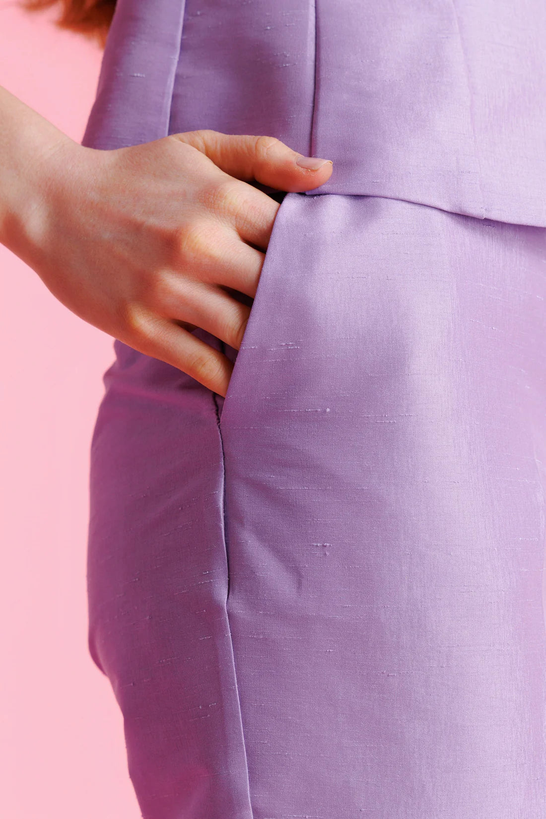 Pantalón De Vestir Shantung Tiro Alto Mujer