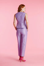 Pantalón De Vestir Shantung Tiro Alto Mujer