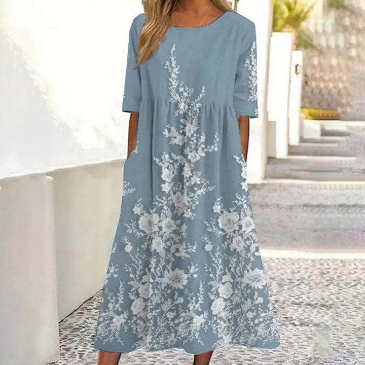Vestido Retro Con Estampado Floral Para Mujer