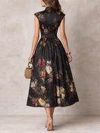 ELSA - VESTIDO MIDI PLISADO CON PATRÓN FLORAL
