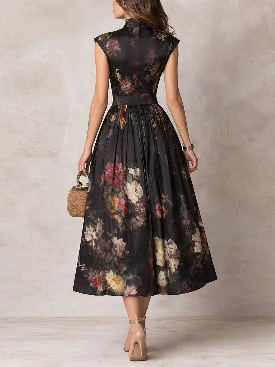 ELSA - VESTIDO MIDI PLISADO CON PATRÓN FLORAL