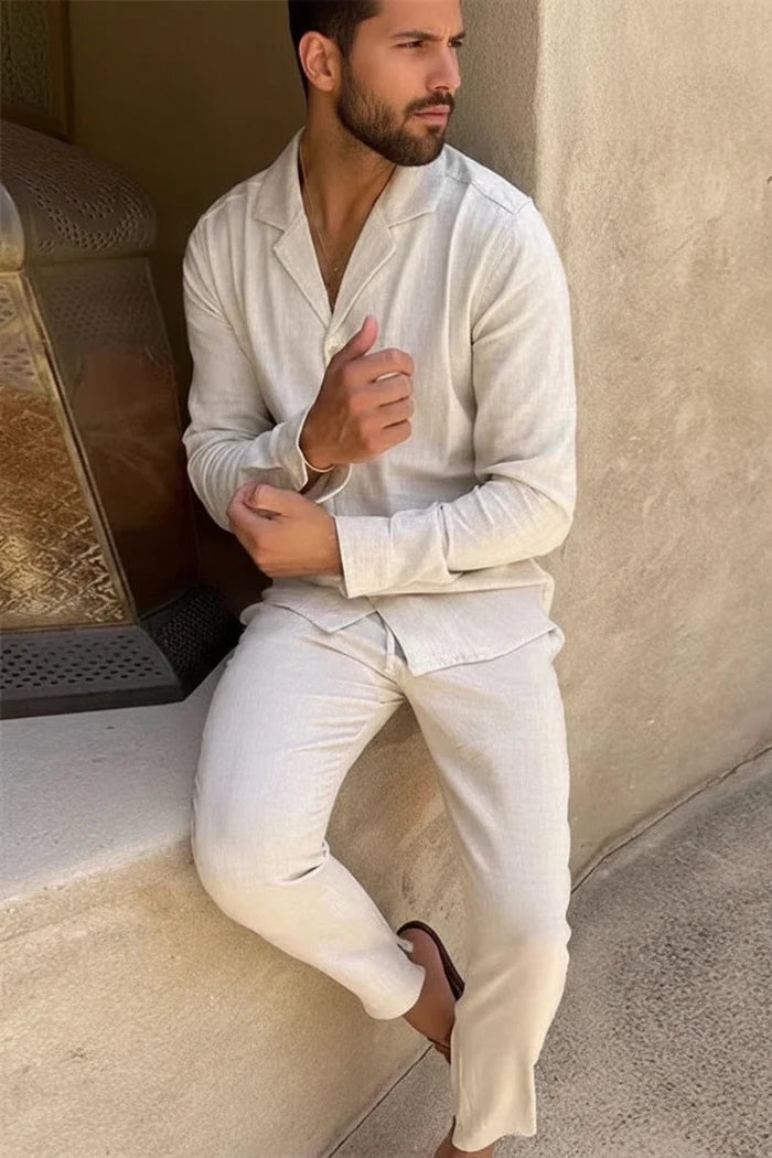 Conjunto Elegante De Dos Piezas Para Hombre Ropa Ligera De Verano Cómodo Casual Y Coordinado