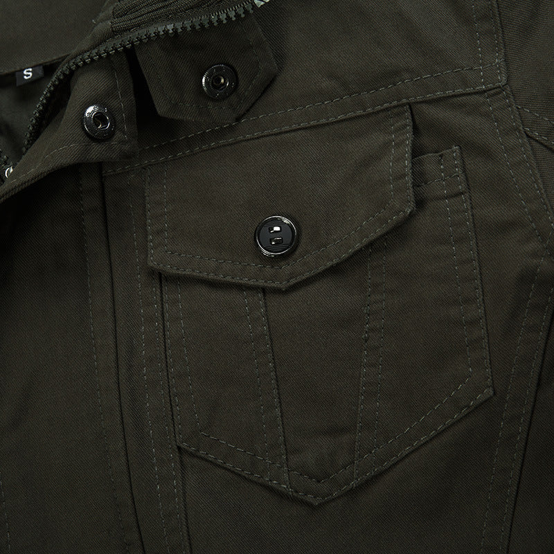 Ranger | Chaqueta De Campo Masculina En Lona Con Cuello Alto Y Bolsillos Multifunción