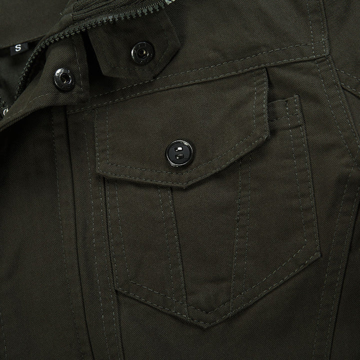Ranger | Chaqueta De Campo Masculina En Lona Con Cuello Alto Y Bolsillos Multifunción