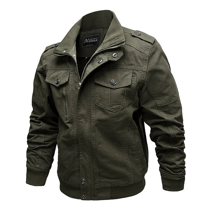 Ranger | Chaqueta De Campo Masculina En Lona Con Cuello Alto Y Bolsillos Multifunción
