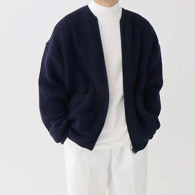 Seth - Sudadera Masculina De Punto Fino Con Cremallera