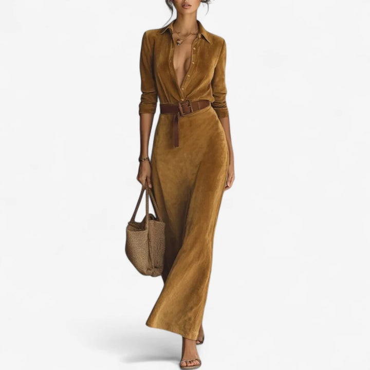 Emmanuella™ | Vestido Maxi Minimalista De Satén