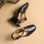 MARCELE - ZAPATOS DE CUERO T-STRAP