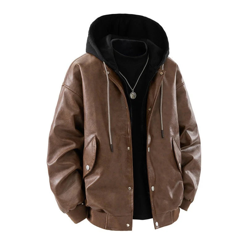 Axel | Bomber Oversized Para Homem Com Capuz, Colchetes E Bolsos