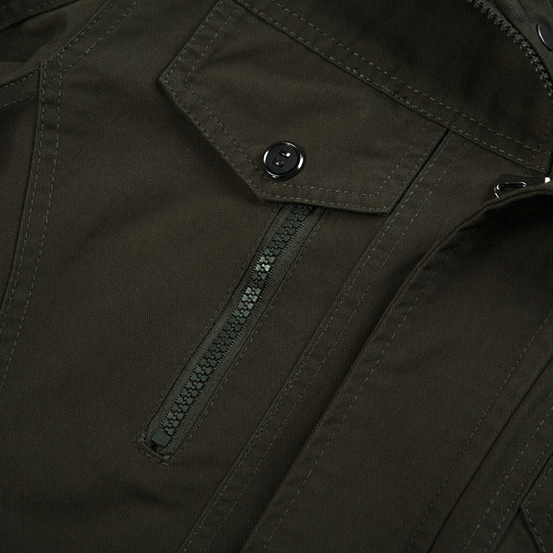 Ranger | Chaqueta De Campo Masculina En Lona Con Cuello Alto Y Bolsillos Multifunción