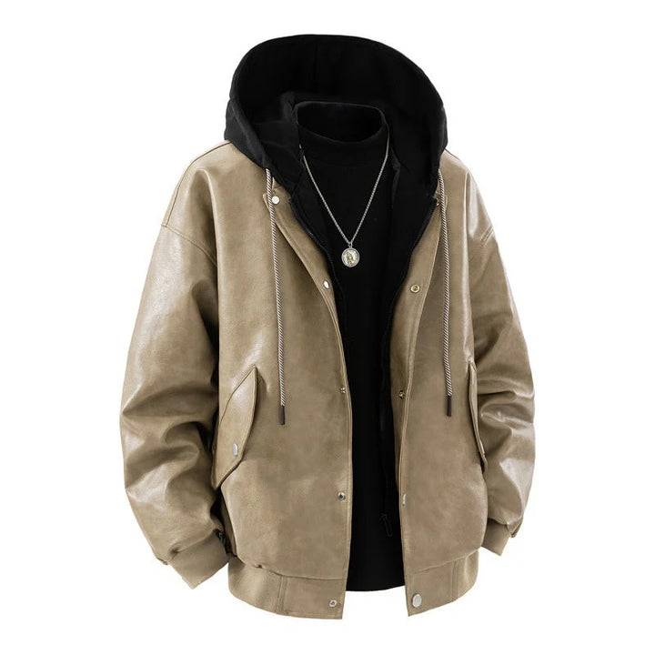 Axel | Bomber Oversized Para Homem Com Capuz, Colchetes E Bolsos