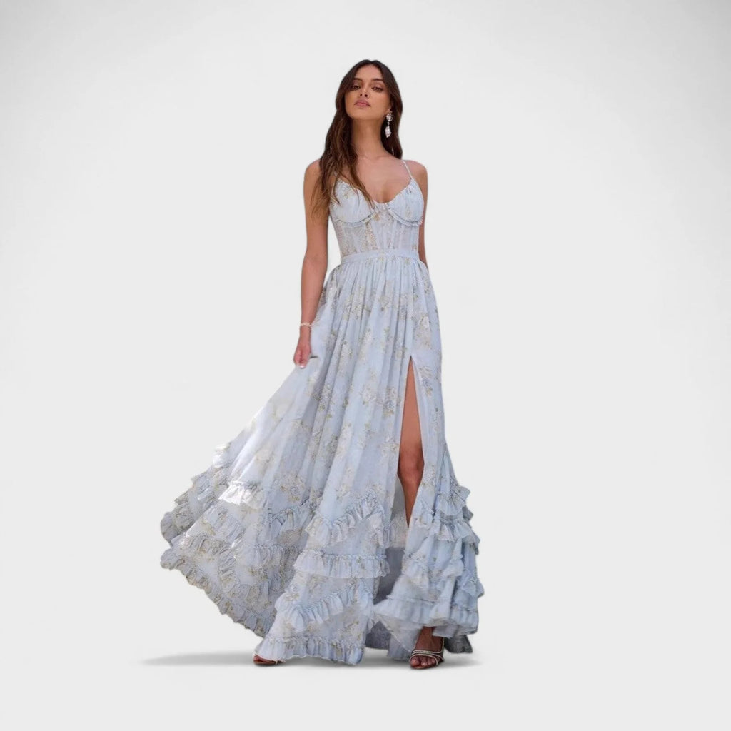 Florência - vestido largo bohemio con abertura