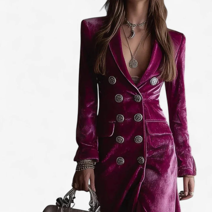 Virginie™ | Vestido Cruzado De Terciopelo